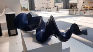  One of Jean-Christophe Couradin blue sculptures